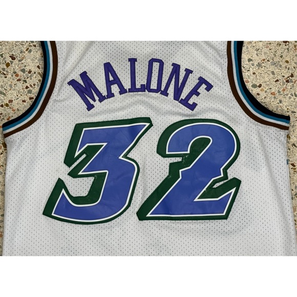 Adidas Hardwood Classics NBA Vintage #32 Utah Jazz Karl Malone Jersey Size M - Picture 11 of 12